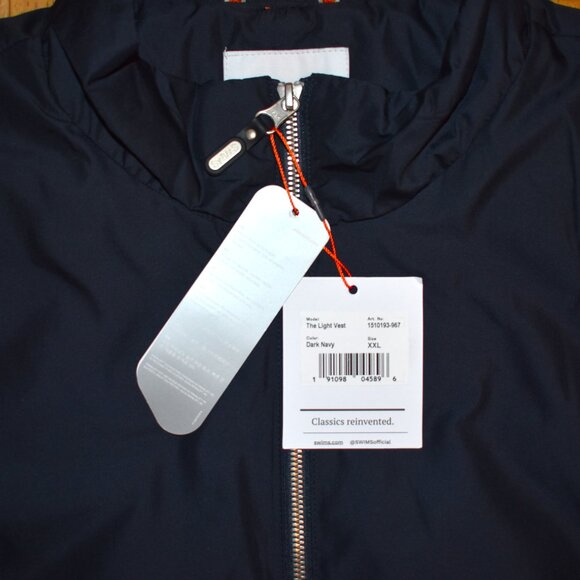 NWT Swims Dark Navy The Light Vest Sz XXL Primaloft Insulation - Picture 4 of 6